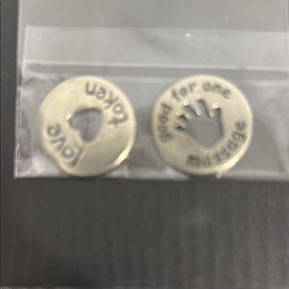 Silver metal Love Token Coins